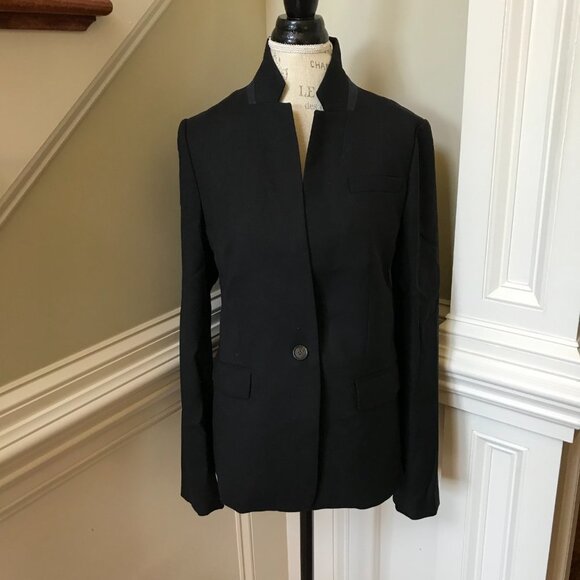 NWT JCrew Regent Blazer Jacket Womens 2 P Petite Black Wool Flannel B0327 NEW - Picture 5 of 14